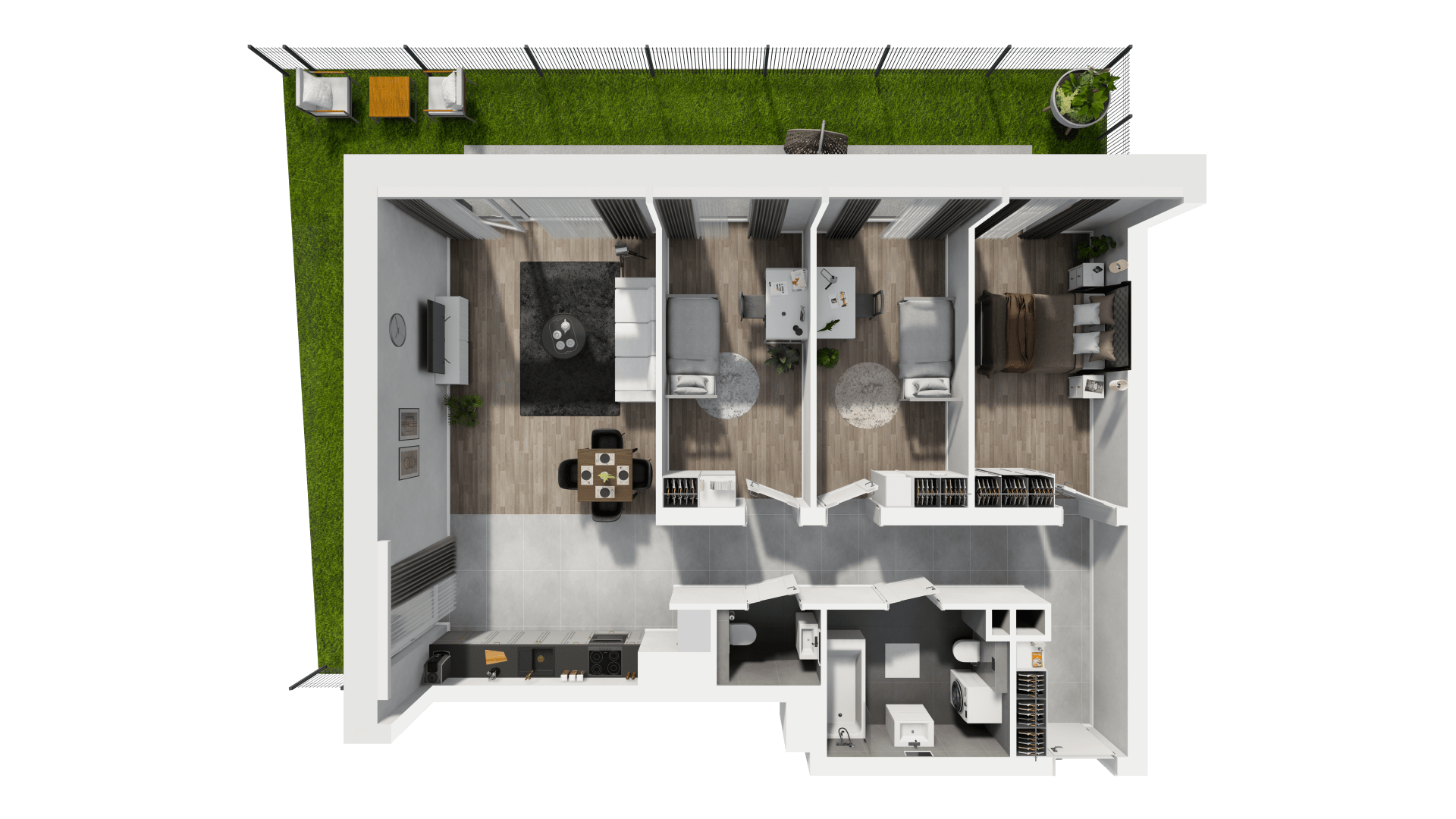 plan mieszkania Apartamenty Radzikowskiego Kraków Prądnik Biały