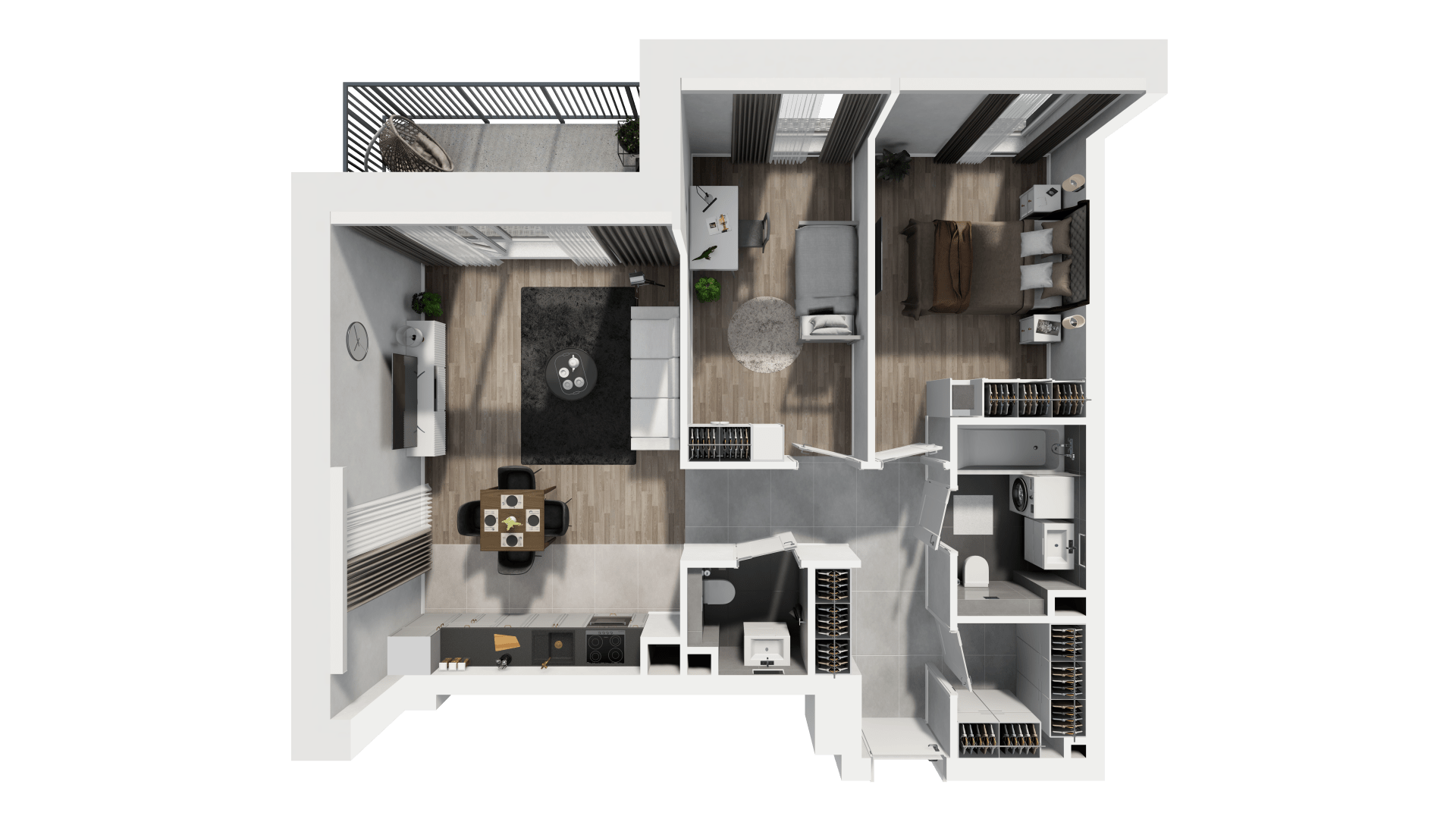 plan mieszkania Apartamenty Radzikowskiego Kraków Prądnik Biały