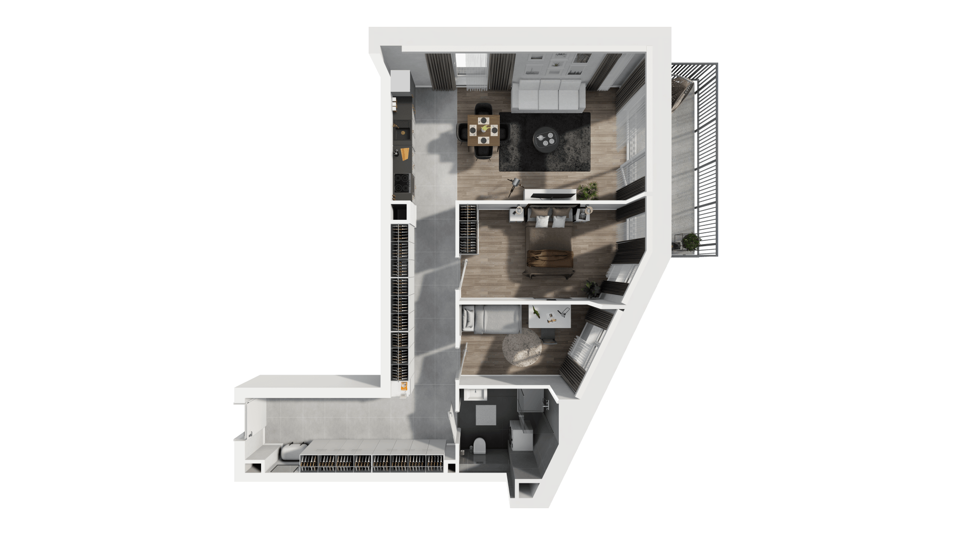 plan mieszkania Apartamenty Radzikowskiego Kraków Prądnik Biały